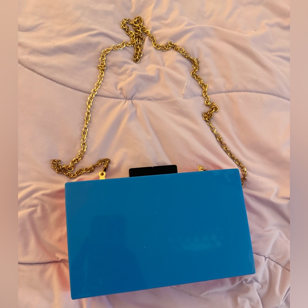 ASOS Multicolored Clutch with Gold Chain